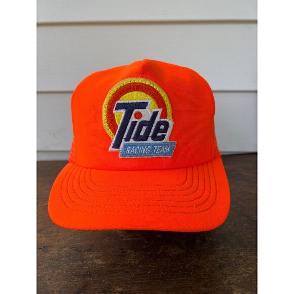 Vintage Tide Racing Team Mesh Trucker Hat Snapback Cap Made In USA F3 - Picture 1 of 5